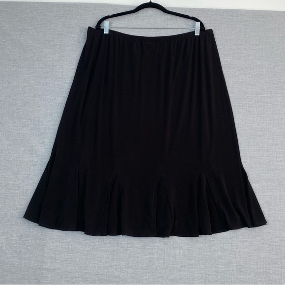 Skater Skirt Carroll Reed Womens Plus 20W Black Stretchy Flare Elastic Waist - Picture 2 of 8